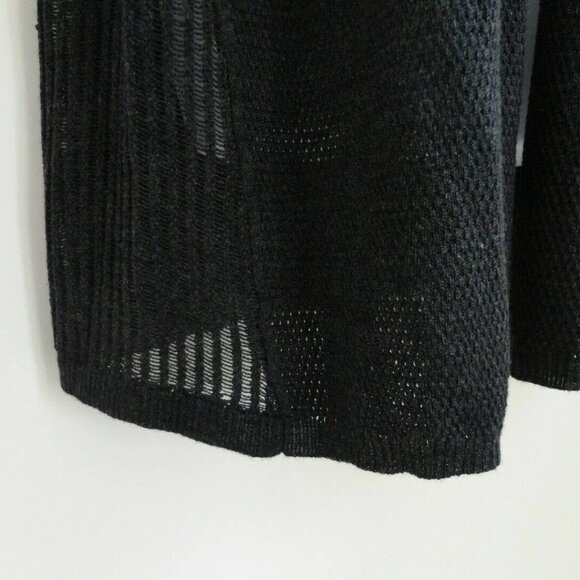 New EILEEN FISHER Charcoal Wool Mini Stitches Long Cardigan Sweater Large - Picture 5 of 5